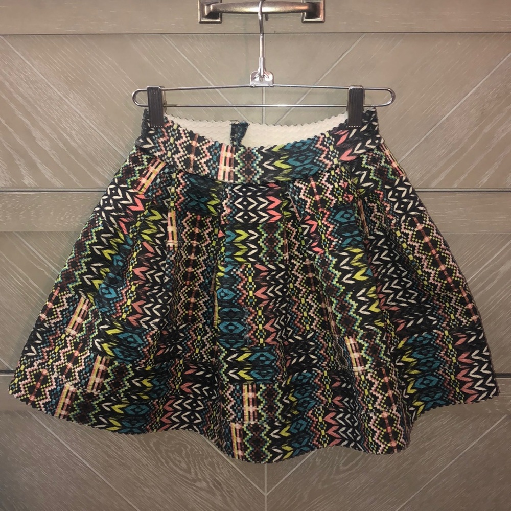Pleated A Line Mini Skirt